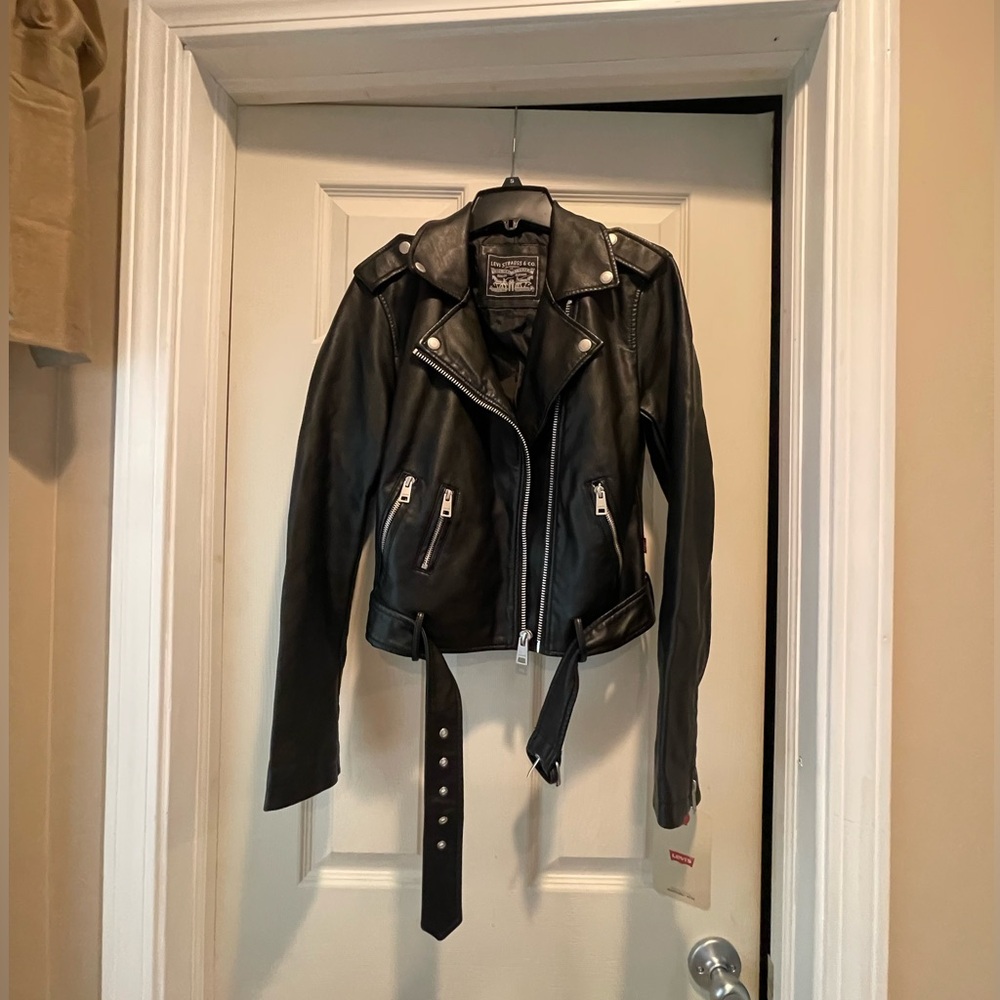 Women's Black Leather Biker Jacket
